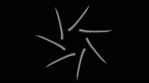 Rotating Blades Mask Pattern Knifes Seven Samurai Stock Footage 140919143