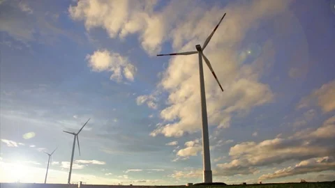 The rotating blades of wind generators Stock Footage 79615308