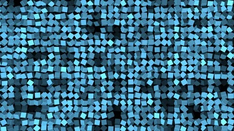 Rotating blinking blue cubes. cinematic background. moving cubes. Stock Footage 82998098