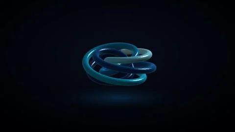 Rotating blue abstract torus knot Stock Footage 340255161