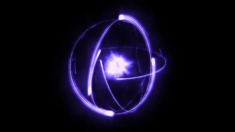 Rotating Blue Atom Stock Footage 85686762