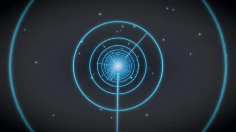 Rotating blue circles with light effects in dark background Stock Footage 337232383