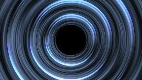 Rotating blue circular rings form a tunnel-like vortex, creating a smooth abs 스톡 동영상 331997148