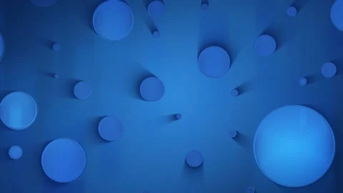 Rotating blue color circle shapes with shadows. Geometric abstract background. 動画素材 168533464