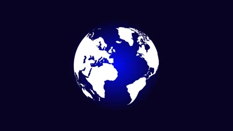 Rotating blue Earth Globe Animation 4K Stock Footage 321040751