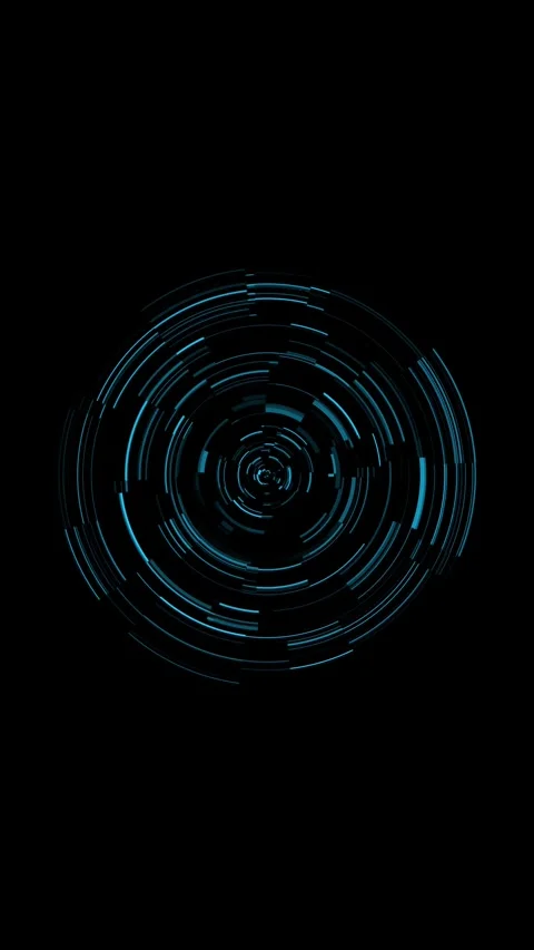Rotating blue futuristic data rings and arcs loop, vertical format Stock Footage 340134391