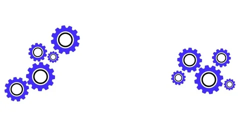 Rotating Blue Gears Animation. Spinning Mechanism. Stock Footage 172036858