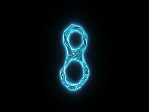 Rotating Blue Glow Digital Plexus Countdown - Abstract Alpha Matte 4k  isolated Stock Footage 82709977