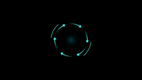 Rotating blue glowing arrows circle animation stock footage Stock-Footage 346470511