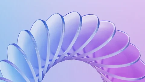 Rotating blue gradient circular glass ring, 3d rendering. Stock Footage 336143330
