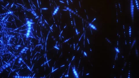 Rotating blue lines formed from dots as part of the space tunnel. Stock Footage 296228371