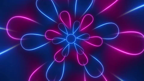 Rotating blue &amp; pink flowers Stock Footage 89126499
