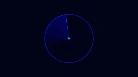 Rotating Blue Radar Animation on Dark Background Stock Footage 301290794