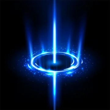 Rotating Blue Rays Like A Black Hole with Sparkles. Suitable For Product Ad.. Stock Illustration