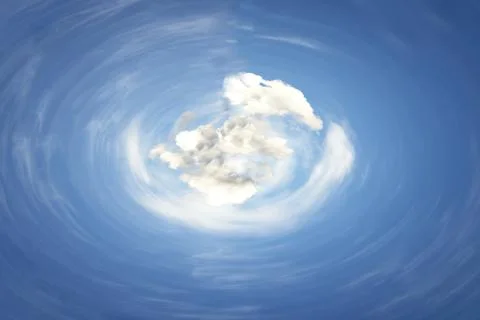 Rotating blue sky with white clouds Stock Photos