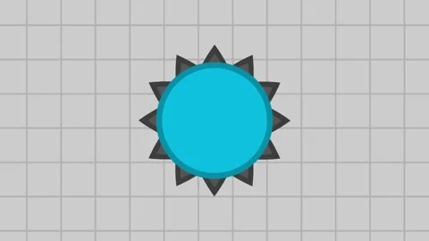 Rotating blue spiked oval shield flat 2d game asset animation on transparent Stock Footage 332068610