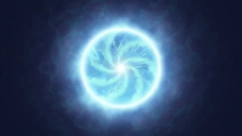 Rotating Blue Star Plasma Core Loop with Swirling Energy Field in Space 動画素材 346129968
