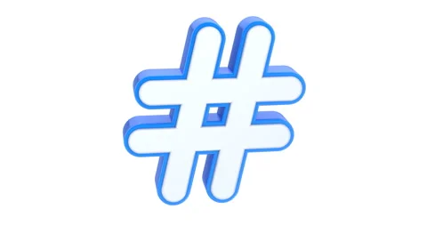 Rotating blue-white hashtag sign Vídeos de archivo 276402918