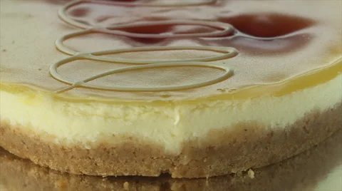 Rotating blueberry cheesecake - closeup Stock Footage 48418637
