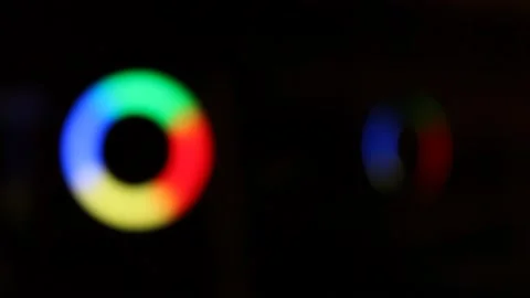 Rotating blurred light ring of four sectors Stock Footage 195291287