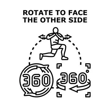Rotating body during exercise for full range movement Stock Illustration