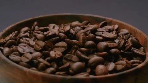 Rotating bowl with coffee Stock Footage 300385894