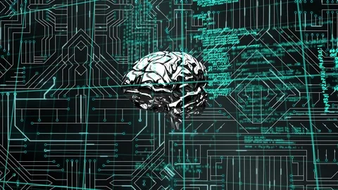 Rotating brain with program codes Stock Footage 112003522
