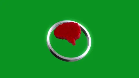 Rotating brain within a ring on a green screen loop 3D animation concept of.. 스톡 동영상 346499280