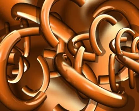 Rotating Bronze Semi-Circles Background Loop Stock Footage 8945327