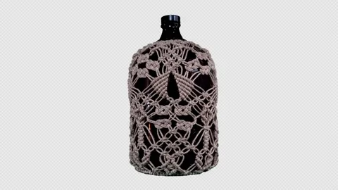 Rotating brown bottle with rope knot (Alpha) Vídeos de archivo 237358769
