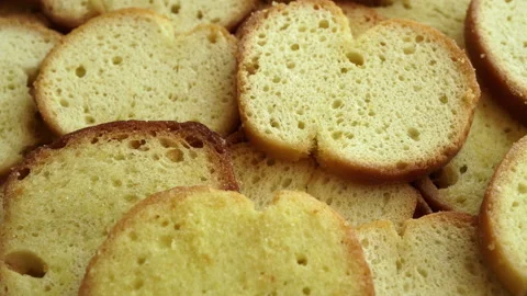 Rotating Bruschetta Chips. Stock Footage 90912538