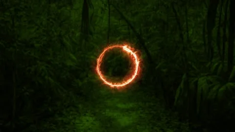 Rotating burning fire green screen background Stock Footage 239596020