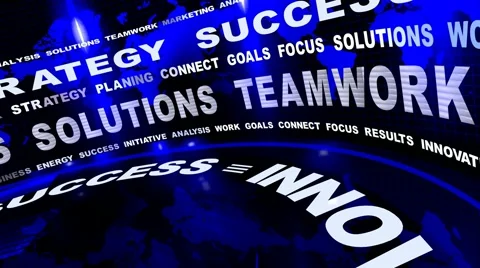 Rotating Business Oriented Blue Words Stock Footage 49849374