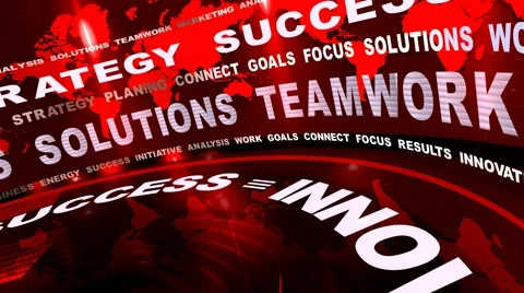 Rotating Business Oriented Red Words Stock Footage 49849514
