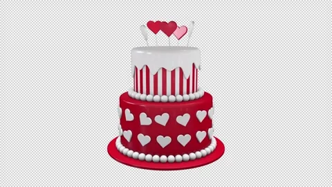 Rotating cake with hearts on a seamless loop Stock Footage 282307153