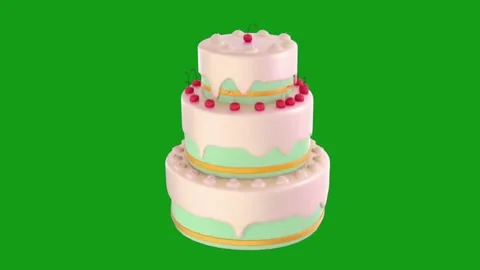 Rotating cake motion graphics with green screen background Stock Footage 132936808