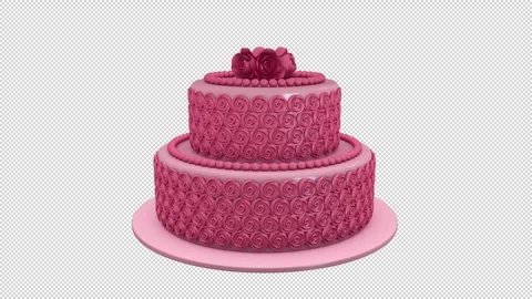 Rotating cake with roses on a seamless loop Stock Footage 282545331