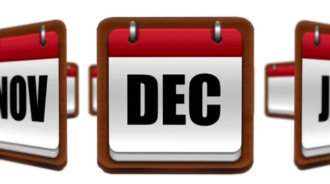 Rotating Calendar Icon - December Christmas Countdown Stock Footage