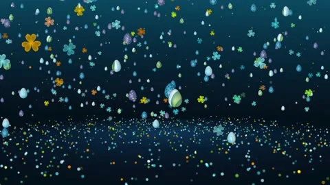 Rotating Camera Motion View Blue Colorful Textured And Patterned Easter Eggs  Stock Footage 150892663