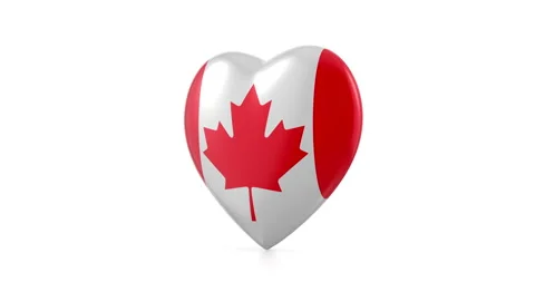 Rotating Canada flag heart Stock Footage 288935974