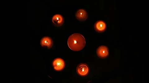 Rotating Candles in the dark Stock Footage 68036206