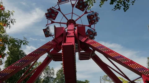 The rotating carousel in an amusement park Stock Footage 64815254