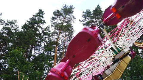 Rotating carousel in an amusement park. Stock Footage 109229720