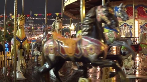 Rotating carousel on red square in Moscow closeup Stock Footage 83484713