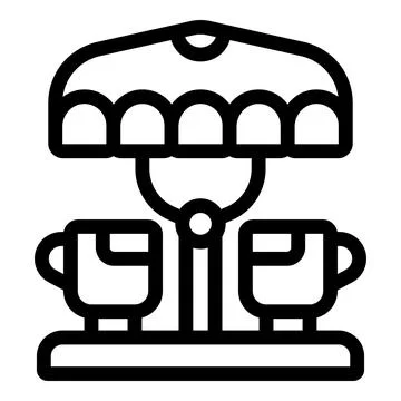 Rotating carousel swing ride with canopy and two seats at amusement park Ilustración de archivo