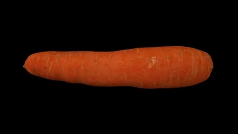 Rotating Carrot on Black Background (Looping) Stock Footage 97732418