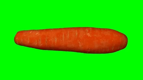 Rotating Carrot on Green Background (Looping) Stock Footage 97733032