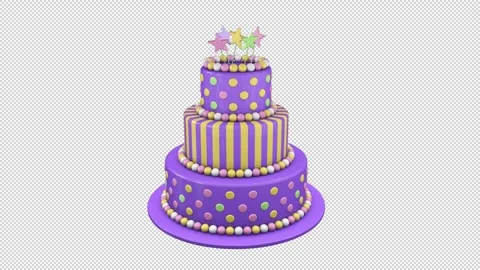 Rotating cartoon cake 3D animation Stock Footage 282205013