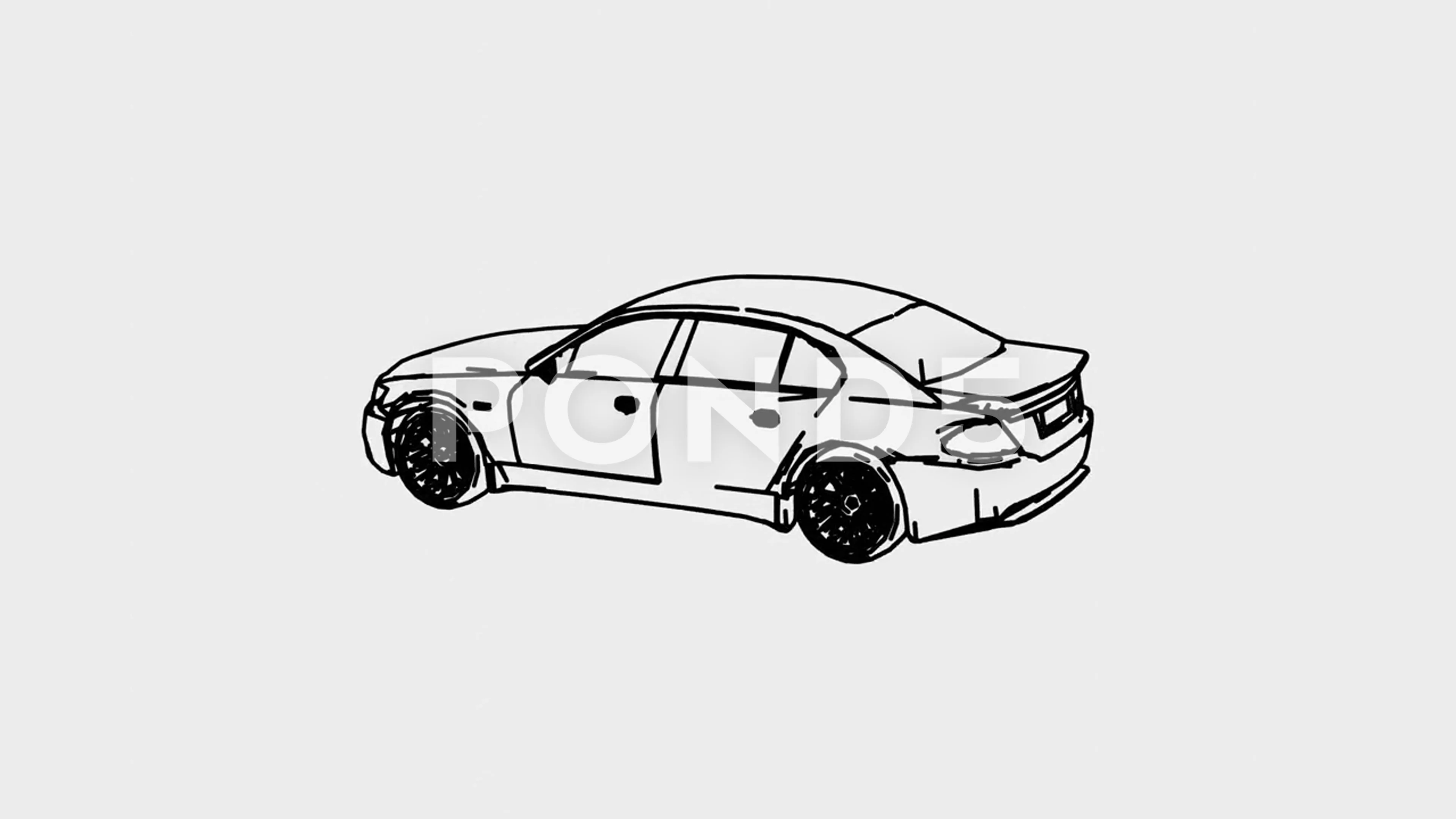 Vector of a Fast Sports Car - Black Lineart by Vector Tradition SM - #123890