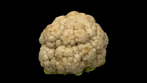 Rotating Cauliflower on Black Background (Looping) Stock Footage 98432238